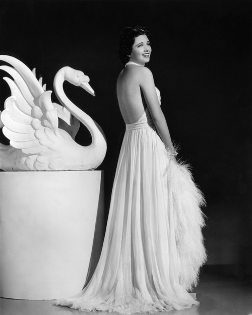 Kay Francis Modeling White Chiffon Evening Gown 1937 Photo Print - Item # VAREVCPBDKAFREC053H