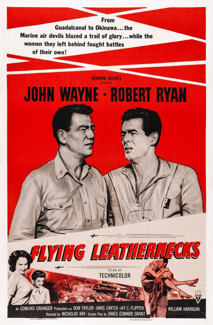 Flying Leathernecks Top From Left: John Wayne Robert Ryan On 1956 Reissue Poster 1951. Movie Poster Masterprint - Item # VAREVCMMDFLLEEC002H