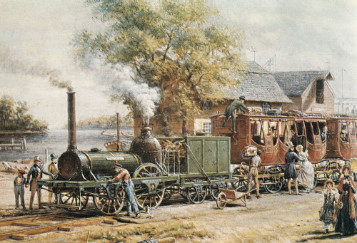 Steamtrain In New Jersey. Engraving. ?? Aisa/Everett Collection Poster Print - Item # VAREVCFINA053AH289H