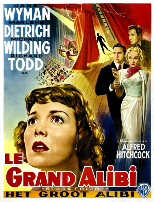 Stage Fright From Left: Jane Wyman Richard Todd Marlene Dietrich Michael Wilding On Belgian Poster Art 1950. Movie Poster Masterprint - Item # VAREVCMMDSTFREC002H