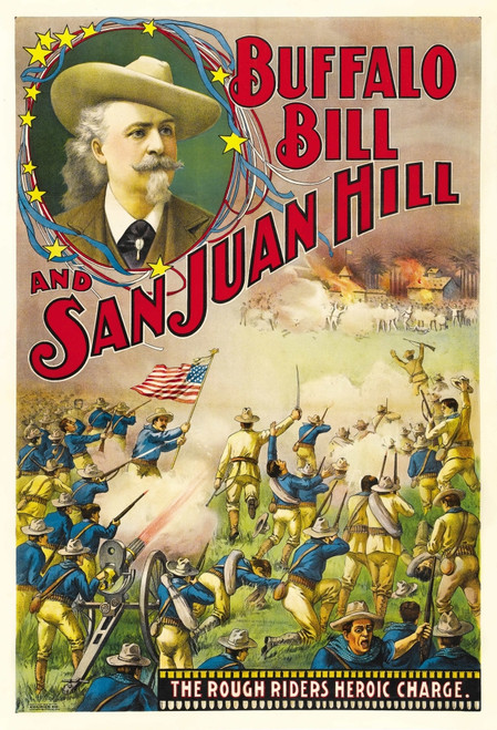 Buffalo Bill And San Juan Hill Top Left: Buffalo Bill On Poster Art 1902. Movie Poster Masterprint - Item # VAREVCMCDBUBIEC004H