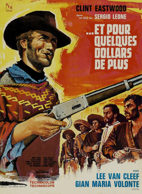 For A Few Dollars More Left: Clint Eastwood On French Poster Art 1965. Movie Poster Masterprint - Item # VAREVCMCDFOAAEC016H