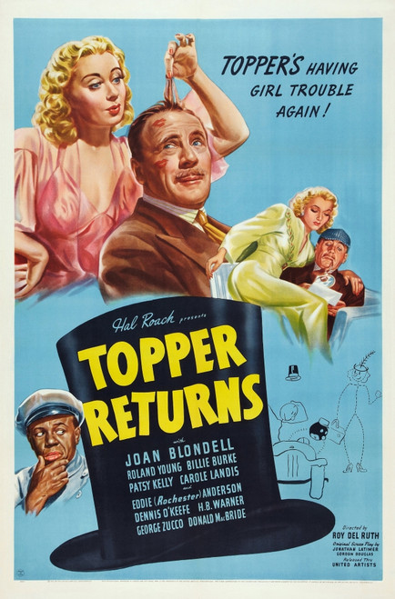 Topper Returns Us Poster Art Joan Blondell Eddie Anderson Roland Young Carole Landis 1941 Movie Poster Masterprint - Item # VAREVCMSDTOREEC038H