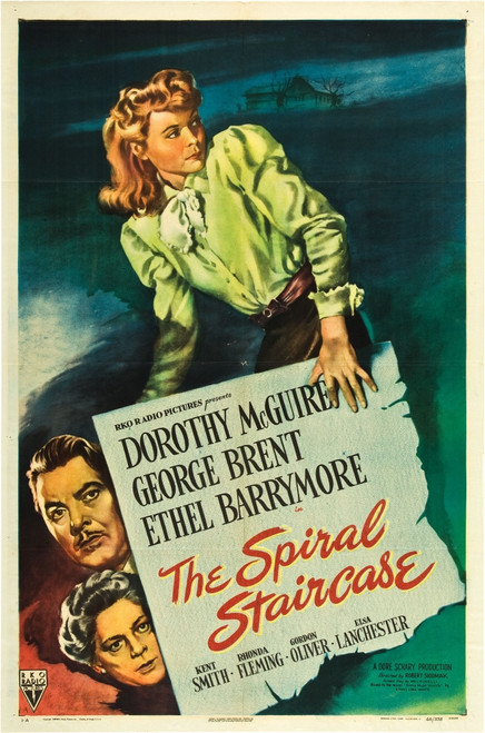 The Spiral Staircase Top: Dorothy Mcguire Left From Top: George Brent Ethel Barrymore 1945. Movie Poster Masterprint - Item # VAREVCMMDSPSTEC001H The Spiral Staircase Top: Dorothy Mcguire Left From Top: George Brent Ethel Barrymore 1945. Movie Poster Masterprint - Item # VAREVCMMDSPSTEC001H