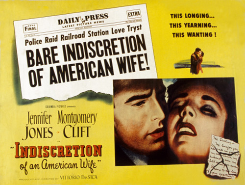 Indiscretion Of An American Wife Montgomery Clift Jennifer Jones 1953 Movie Poster Masterprint - Item # VAREVCMSDINOFEC024H