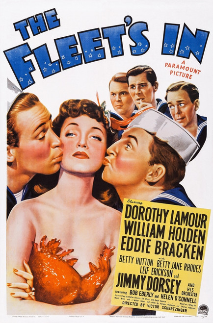 The Fleet'S In Us Poster Art William Holden Dorothy Lamour Eddie Bracken 1942 Movie Poster Masterprint - Item # VAREVCMSDFLINEC058H