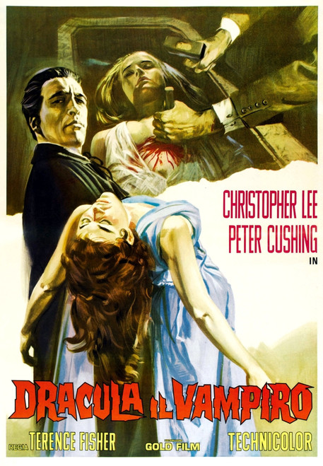 Horror Of Dracula Christopher Lee Valerie Gaunt Carol Marsh On Italian Poster Art 1958. Movie Poster Masterprint - Item # VAREVCMCDHOOFEC351H