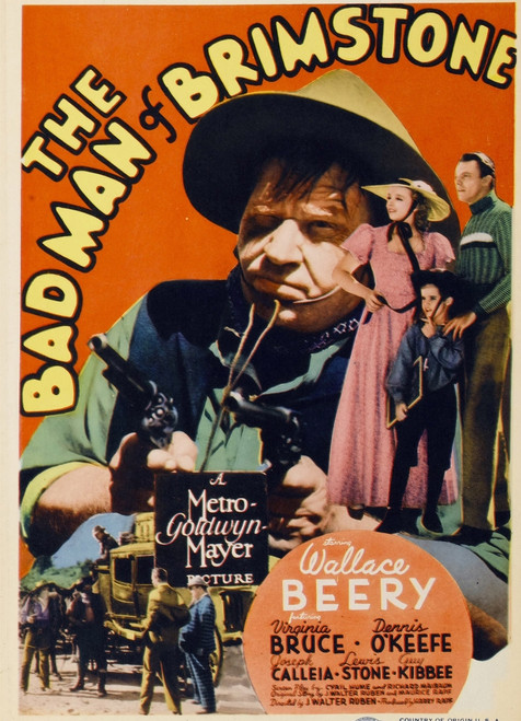 The Bad Man Of Brimstone From Left: Wallace Beery Virginia Bruce Far Right: Dennis O'Keefe On Midget Window Card 1937 Movie Poster Masterprint - Item # VAREVCMCDBAMAEC033H