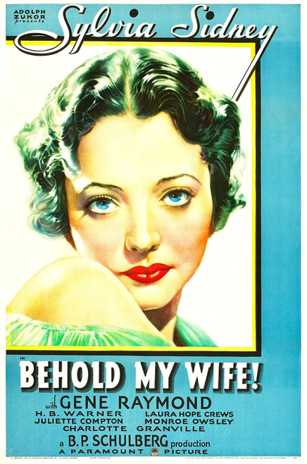 Behold My Wife Sylvia Sidney On Us Poster Art 1934 Movie Poster Masterprint - Item # VAREVCMCDBEMYEC006H