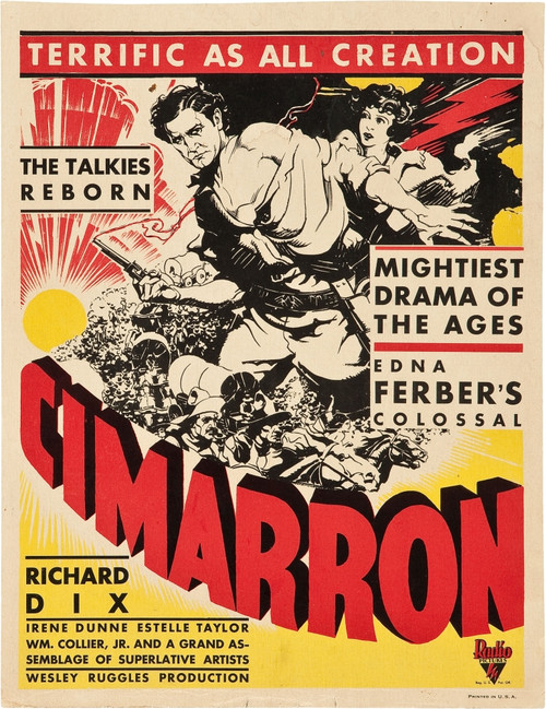Cimarron From Left: Richard Dix Irene Dunne On Window Card 1931. Movie Poster Masterprint - Item # VAREVCMCDCIMAEC055H