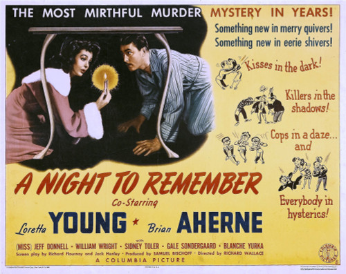 A Night To Remember From Left: Loretta Young Brian Aherne 1942. Movie Poster Masterprint - Item # VAREVCMCDNITOEC002H