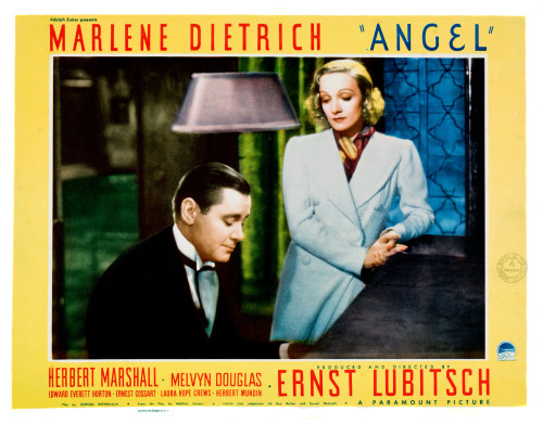 Angel From Left: Marlene Dietrich Herbert Marshall Lobbycard 1937 Movie Poster Masterprint - Item # VAREVCMCDANGEEC022H