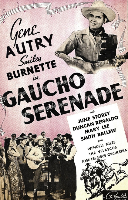 Gaucho Serenade Top Right And Bottom Center: Gene Autry On Window Card 1940 Movie Poster Masterprint - Item # VAREVCMCDGASEEC001H
