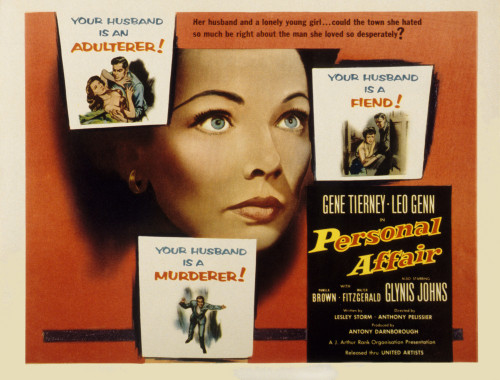 Personal Affair Gene Tierney 1953 Movie Poster Masterprint - Item # VAREVCMSDPEAFEC002H