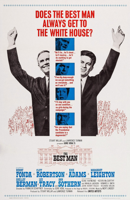 The Best Man Us Poster Art From Left: Henry Fonda Cliff Robertson; Blue Inserts From Top: Henry Fonda Cliff Robertson Margaret Leighton Lee Tracy 1964 Movie Poster Masterprint - Item # VAREVCMSDBEMAEC004H