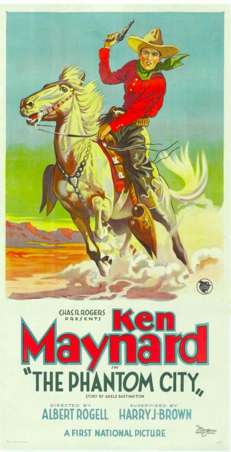 The Phantom City Atop Horse: Ken Maynard; 3-Sheet Poster 1928. Movie Poster Masterprint - Item # VAREVCMCDPHCIEC001H
