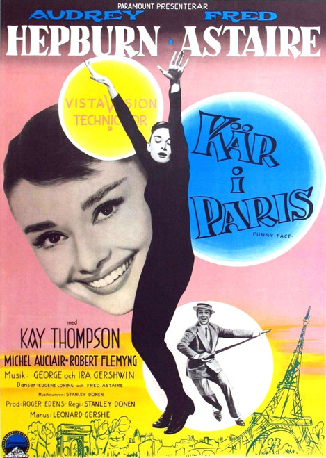 Funny Face From Left Audrey Hepburn Fred Astaire 1957 Movie Poster Masterprint - Item # VAREVCMCDFUFAEC010H