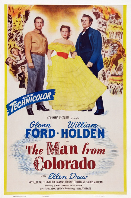 The Man From Colorado Us Poster Art From Left: William Holden Ellen Drew Glen Ford 1948 Movie Poster Masterprint - Item # VAREVCMCDMAFREC068H