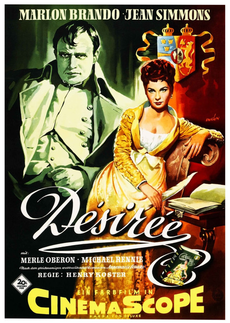 Desiree From Left: Marlon Brando Jean Simmons On German Poster Art 1954 Tm And Copyright ??20Th Century Fox Film Corp. All Rights Reserved./Courtesy Everett Collection Movie Poster Masterprint - Item # VAREVCMMDDESIFE001H
