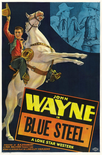 Blue Steel Left And Top Far Right: John Wayne 1934. Movie Poster Masterprint - Item # VAREVCMCDBLSTEC030H