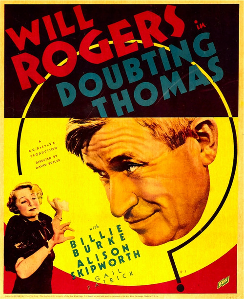 Doubting Thomas From Left: Billie Burke Will Rogers On Trimmed Window Card 1935 Tm And Copyright ??20Th Century Fox Film Corp. All Rights Reserved./Courtesy Everett Collection Movie Poster Masterprint - Item # VAREVCMCDDOTHFE002H