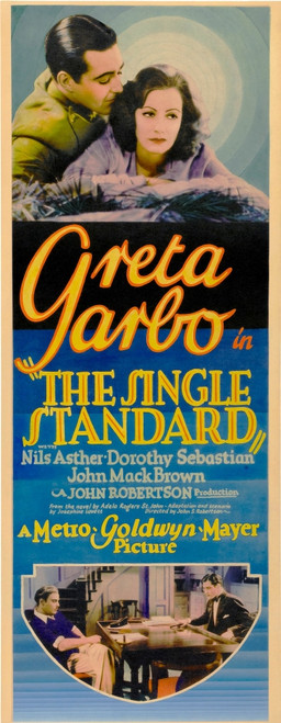 The Single Standard Insert Poster Top Right: Greta Garbo Bottom From Left: Nils Asther Johnny Mack Brown 1929. Movie Poster Masterprint - Item # VAREVCMCDSISTEC028H