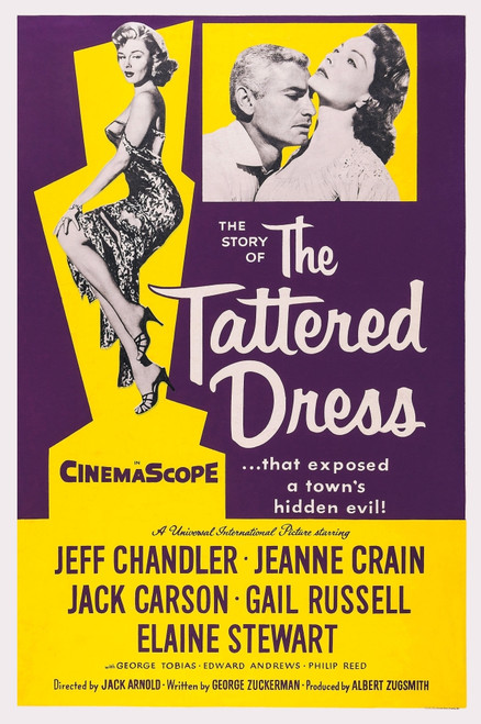 The Tattered Dress Us Poster Art From Right: Elaine Stewart Jeff Chandler Jeanne Crain 1957 Movie Poster Masterprint - Item # VAREVCMCDTADREC077H