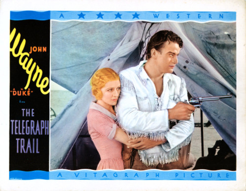 The Telegraph Trail Us Lobbycard From Left: Marceline Day John Wayne 1933 Movie Poster Masterprint - Item # VAREVCMSDTETREC009H