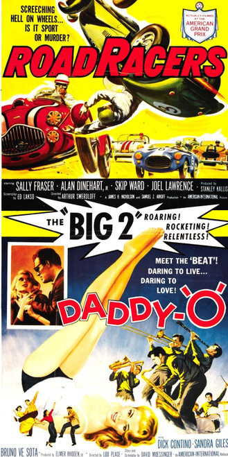 Roadracers Double Bill Poster Art With Title 'Daddy-O' 1959. Movie Poster Masterprint - Item # VAREVCMCDROADEC056H