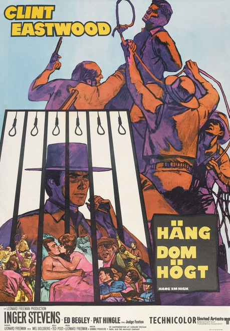 Hang 'Em High Lower Left: Clint Eastwood On Swedish Poster Art 1968. Movie Poster Masterprint - Item # VAREVCMCDHAEMEC016H