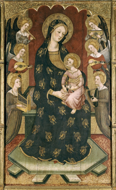 Serra Pere. Madonna With Angels. End 14Th C. Gothic Art. Tempera On Wood. Spain. Barcelona. National Art Museum Of Catalonia. Proc: Spain. Tortosa. ?? Aisa/Everett Collection Poster Print - Item # VAREVCFINA048AH222H