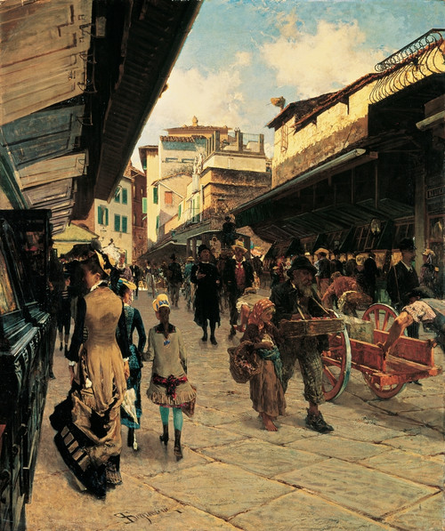 Signorini Telemaco Ponte Vecchio Florence 1879 19Th Century Oil On Canvas Italy Lombardy Milan Private Collection Everett CollectionMondadori Portfolio Poster Print - Item # VAREVCMOND035VJ212H