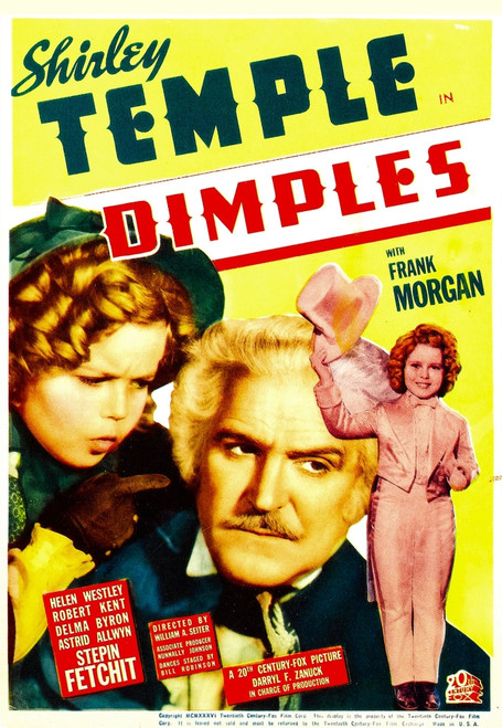 Dimples From Left: Shirley Temple Frank Morgan Shirley Temple On Midget Window Card 1936 Tm And Copyright ??20Th Century Fox Film Corp. All Rights Reserved./Courtesy Everett Collection Movie Poster Masterprint - Item # VAREVCMMDDIMPFE002H
