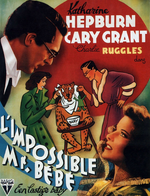 Bringing Up Baby L-R: Cary Grant Katharine Hepburn On German Poster Art 1938 Movie Poster Masterprint - Item # VAREVCMCDBRUPEC118H
