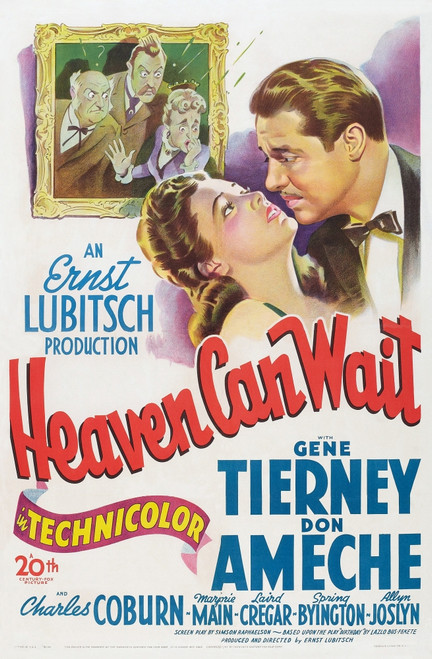 Heaven Can Wait Us Poster Art From Left: Gene Tierney Don Ameche 1943. Tm And Copyright ?? 20Th Century Fox Film Corp. All Rights Reserved. Courtesy: Everett Collection. Movie Poster Masterprint - Item # VAREVCMSDHECAFE003H