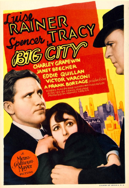 Big City From Left: Spencer Tracy Luise Rainer On Midget Window Card 1937 Movie Poster Masterprint - Item # VAREVCMCDBICIEC012H