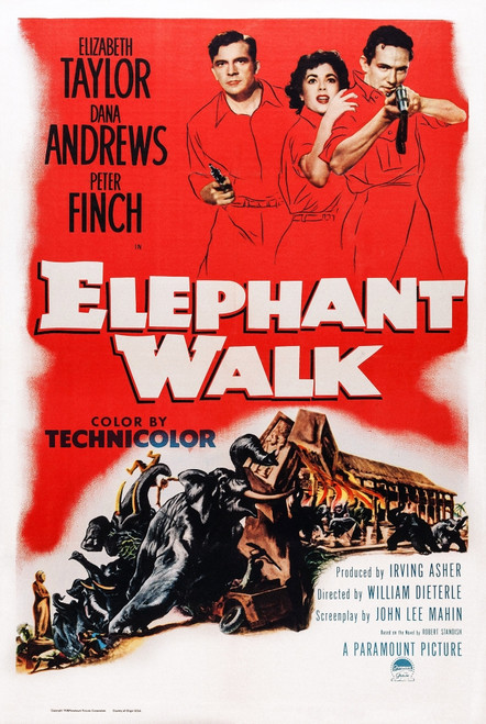 Elephant Walk Us Poster Art From Left: Dana Andrews Elizabeth Taylor Peter Finch 1954 Movie Poster Masterprint - Item # VAREVCMSDELWAEC009H