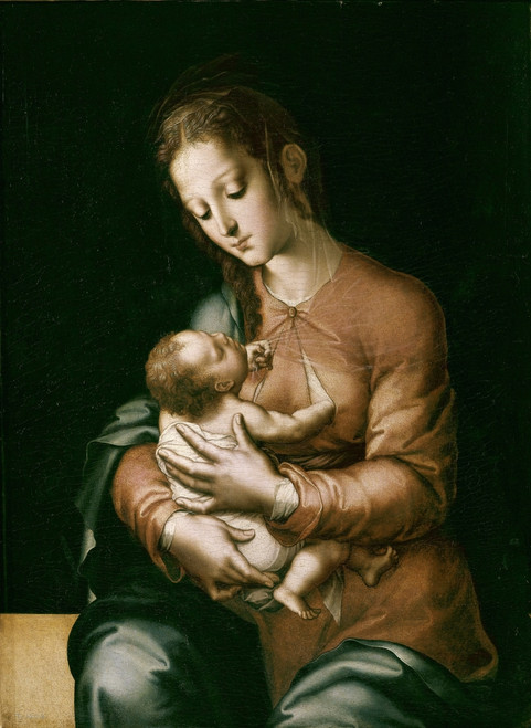 Morales Lu?_s De. The Virgin And Child. 1525. Mannerism Art. Oil On Canvas. Spain. Madrid. Prado Museum. ?? Aisa/Everett Collection Poster Print - Item # VAREVCFINA046AH002H