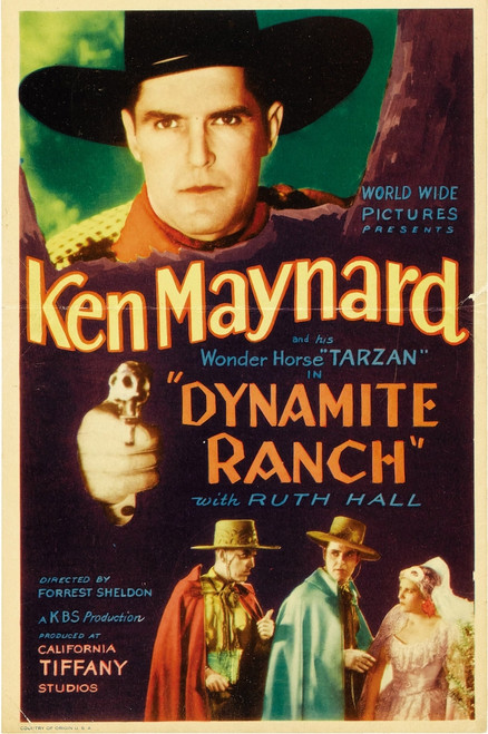 Dynamite Ranch Top: Ken Maynard On Midget Window Card 1932. Movie Poster Masterprint - Item # VAREVCMCDDYRAEC001H