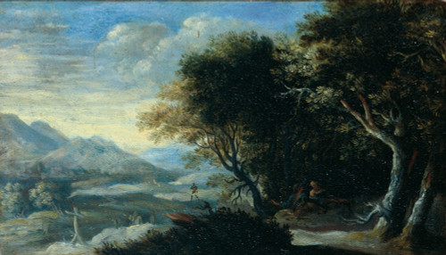 Rocky Wooded Landscape With Asleep Peasants Poster Print - Item # VAREVCMOND074VJ478H