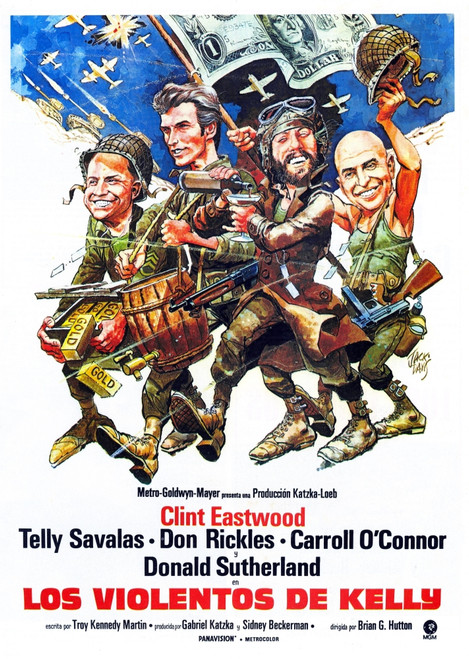 Kelly'S Heroes Poster Illustrated By Jack Davis From Left: Don Rickles Clint Eastwood Donald Sutherland Telly Savalas 1970 Movie Poster Masterprint - Item # VAREVCMCDKEHEEC011H