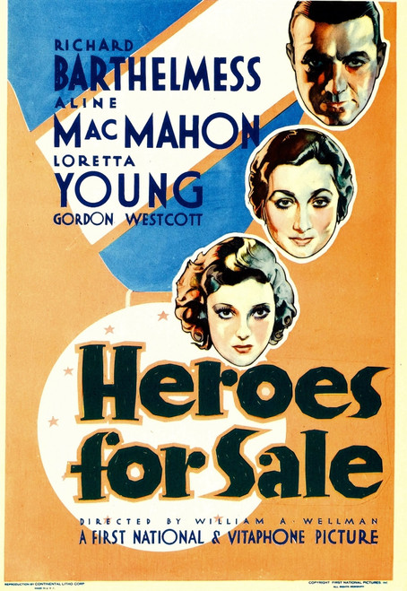Heroes For Sale From Top: Richard Barthelmess Aline Macmahon Loretta Young On Midget Window Card 1933. Movie Poster Masterprint - Item # VAREVCMCDHEFOEC003H