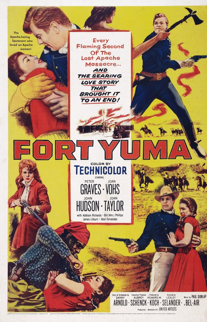 Fort Yuma Us Poster Art Top Left And Bottom Right: Peter Graves Joan Vohs 1955 Movie Poster Masterprint - Item # VAREVCMCDFOYUEC003H