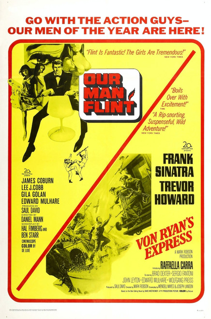 Our Man Flint 1966 Von Ryan'S Express 1965 Us Poster James Coburn. Tm And Copyright ?? 20Th Century Fox Film Corp. All Rights Reserved/Courtesy Everett Collection Movie Poster Masterprint - Item # VAREVCMCDOUMAFE006H