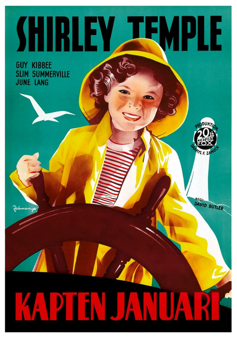 Captain January Shirley Temple On Swedish Poster Art 1936. Tm And Copyright ??20Th Century Fox Film Corp. All Rights Reserved/Courtesy Everett Collection Movie Poster Masterprint - Item # VAREVCMCDCAJAFE004H