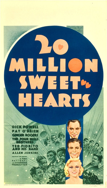 20 Million Sweethearts Center From Top: Pat O'Brien Dick Powell Ginger Rogers On Midget Window Card 1934 Movie Poster Masterprint - Item # VAREVCMCDTWMIEC008H