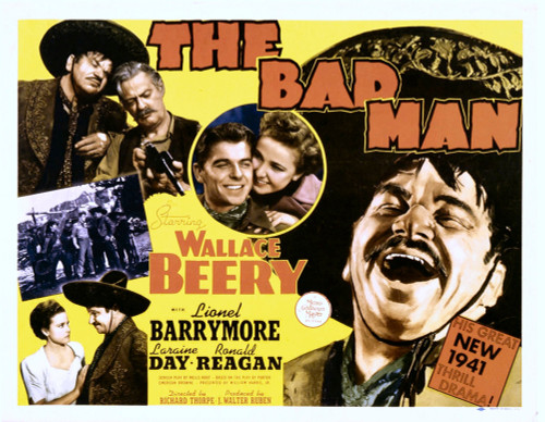 The Bad Man Left From Top: Wallace Beery Lionel Barrymore Bottom Left: Laraine Day Wallace Beery Center From Left: Ronald Reagan Laraine Day Far Right: Wallace Beery 1941. Movie Poster Masterprint - Item # VAREVCMMDBAMAEC004H