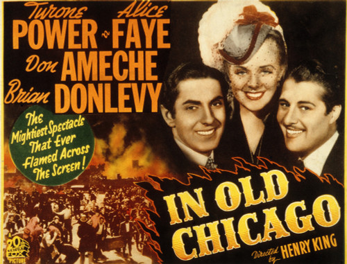 In Old Chicago Tyrone Power Alice Faye Don Ameche 1937. Tm And Copyright ?? 20Th Century Fox Film Corp. All Rights Reserved. Courtesy: Everett Collection. Movie Poster Masterprint - Item # VAREVCMSDINOLFE001H