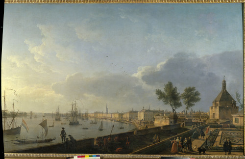 2189  Joseph Vernet French School The Bordeaux Harbour And The City Walls Poster Print - Item # VAREVCCRLA004YF223H