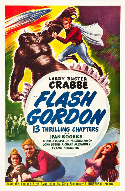 Flash Gordon Top And Bottom: Buster Crabbe On Poster Art 1936. Movie Poster Masterprint - Item # VAREVCMCDFLGOEC024H